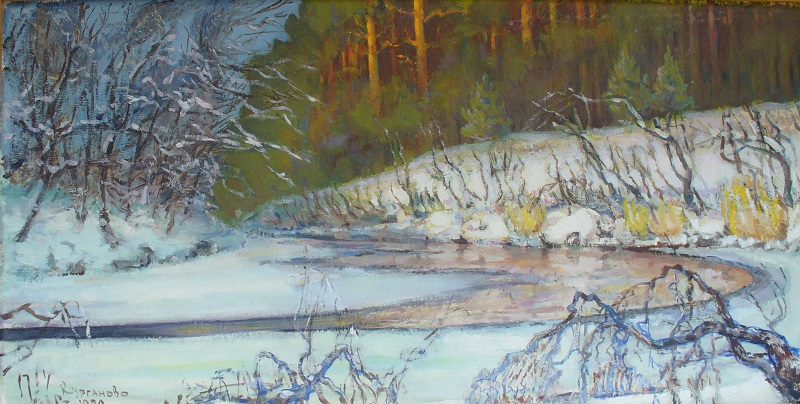 Река Чусовая возле Курганово. Начало зимы. 1980 г.