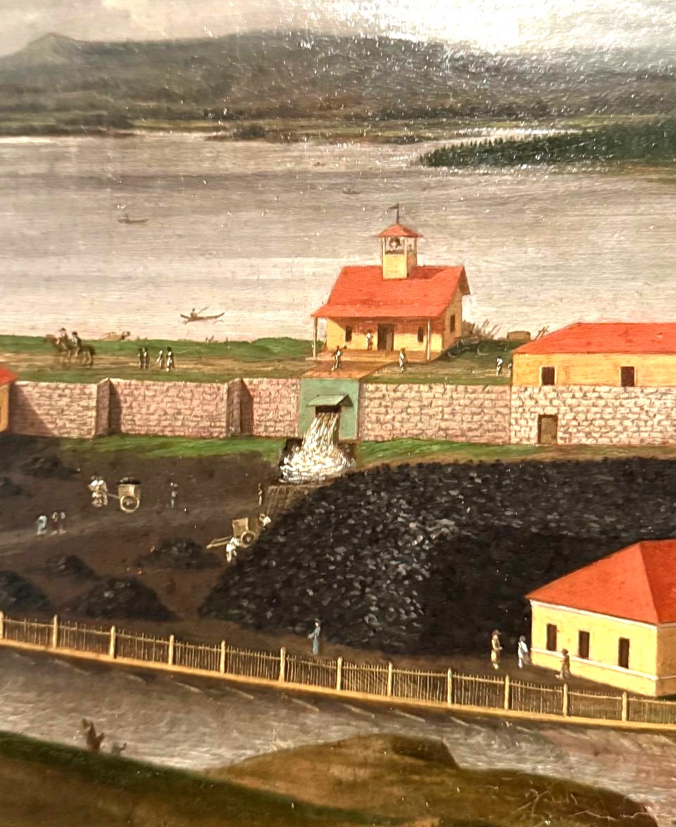 Часть картины. Вид на Черноисточиснкий завод на Урале. ГИМ. Худ П.П. Веденецкий.