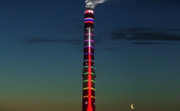 Арт-объекты Уфы: стометровый термометр на трубе котельной Стометровый термометр на трубе уфимской котельной