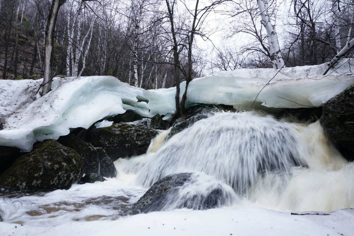 Водопад Гадельша зимой