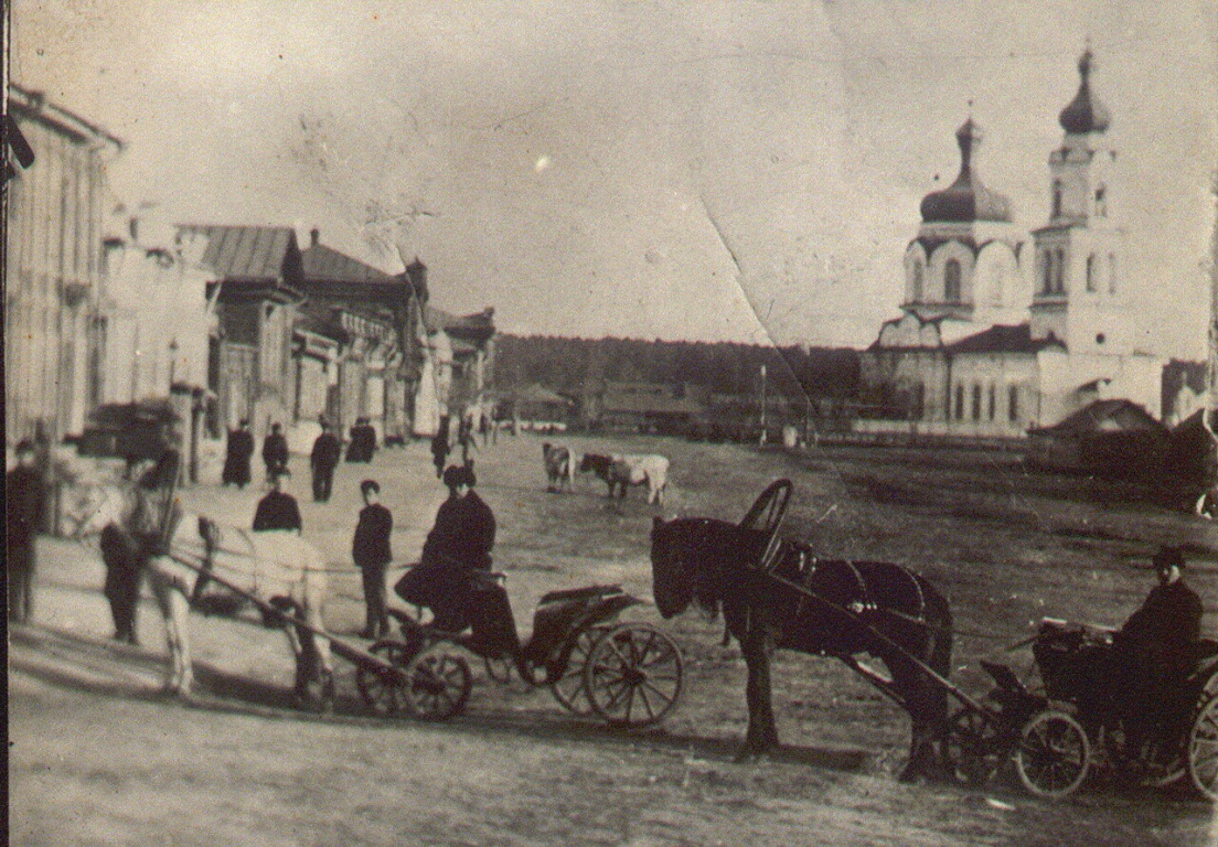 Камышловские извозчики на улице Торговая (ныне улица Карла Маркса) (середина ХIХ века)